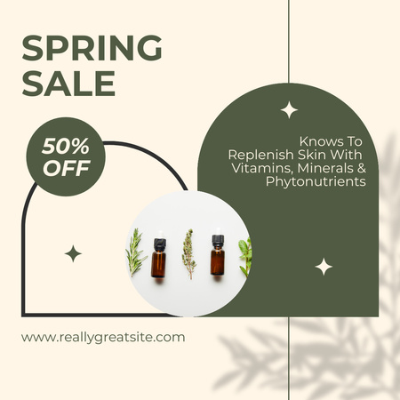 Spring Sale of Care Cosmetics Instagram AD Design Template