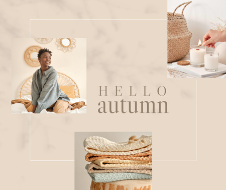 Pastel Colored Autumn Greetings Facebook Design Template