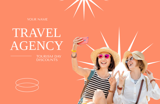 Designvorlage Memorable Tourism Arrangements Services Offer In Orange für Flyer 5.5x8.5in Horizontal