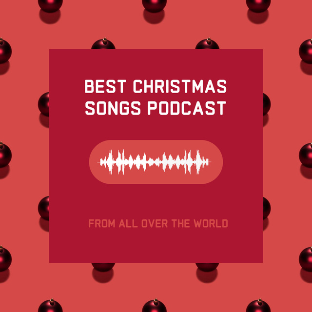 Podcast Topic with Christmas Songs Podcast Cover Design Template