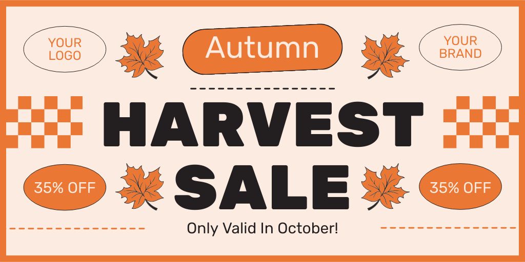 Designvorlage Autumn Harvest Sale Announcement für Twitter