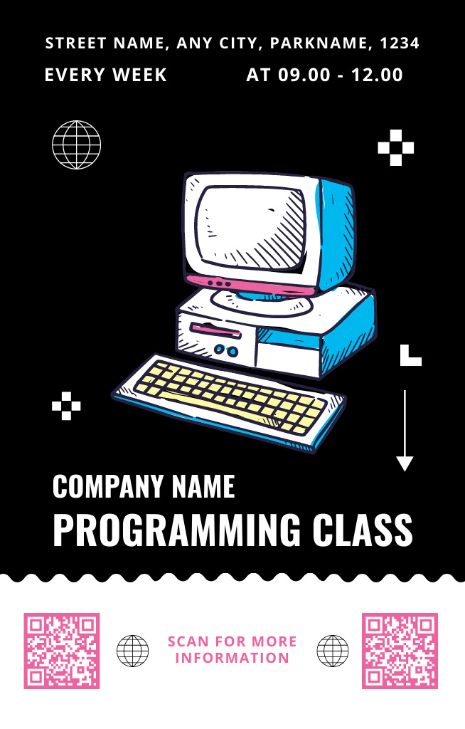 Programming Class and Software Development Training Invitation 4.6x7.2in Šablona návrhu