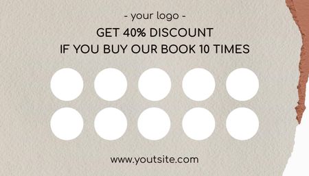 Platilla de diseño Book Store Loyalty Program on Beige Business Card US