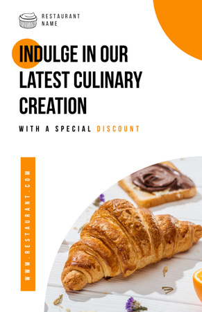 Ontwerpsjabloon van Recipe Card van Aanbieding van Zoete Chocolade Croissant