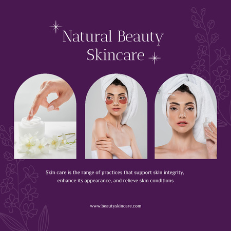 Woman with Patches for Natural Beauty Scincare Promotion Instagram – шаблон для дизайну