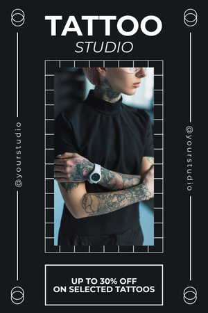 Tetování na rukávech se slevou v nabídce studia Pinterest Šablona návrhu