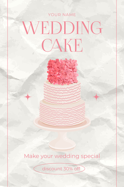 Exclusive Wedding Cake Offer Pinterest Tasarım Şablonu