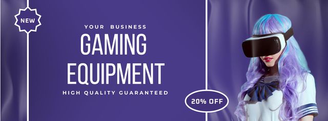 VR Gaming Equipment Sale Facebook Video cover Design Template