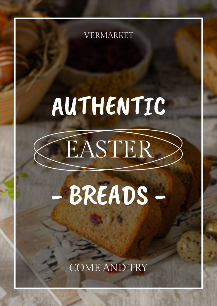 Designvorlage Sliced Easter Bread Offer für Flyer A6