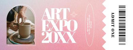 Art Expo Announcement With Pottery Ticket Design Template