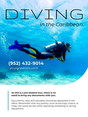 Ontwerpsjabloon van Poster US van Scuba Diving Ad