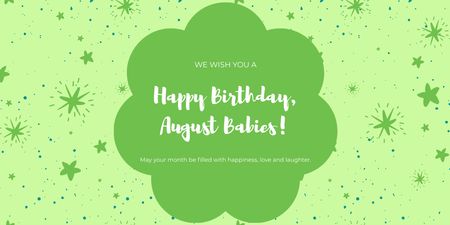 Happy Birthday to August Babies Twitter Design Template