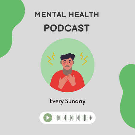 Platilla de diseño Podcast about Mental Health  Podcast Cover