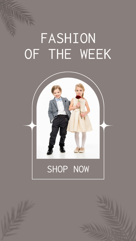 Children Clothing Ad with Stylish Kids Instagram Story Design Template