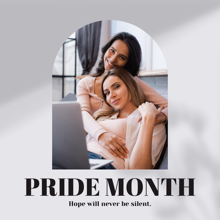 Inspirational Quote with Cute LGBT Couple Instagram Design Template