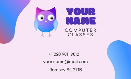 Advertisement for Computer Classes Business Card 91x55mm Design Template