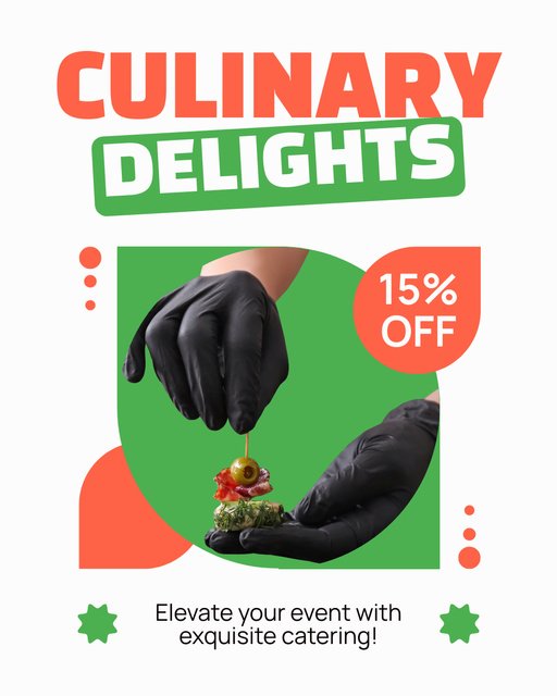 Designvorlage Catering of Culinary Delicacies with Grand Discount für Instagram Post Vertical