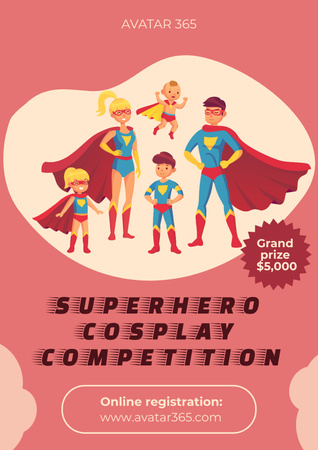 Cosplay Costumes Competition Announcement Poster Design Template