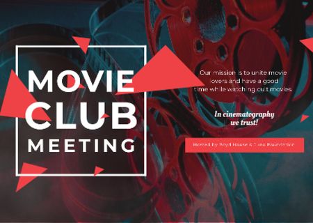 Movie Club Meeting Vintage Projector Postcard tervezősablon