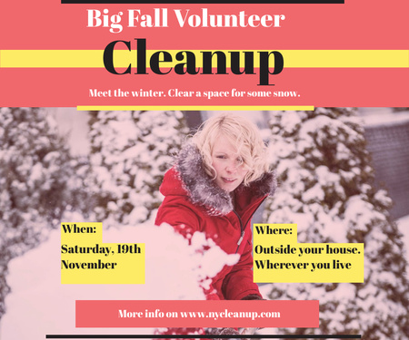 Announcement About Winter Volunteer Cleaning of Territory Large Rectangle Design Template