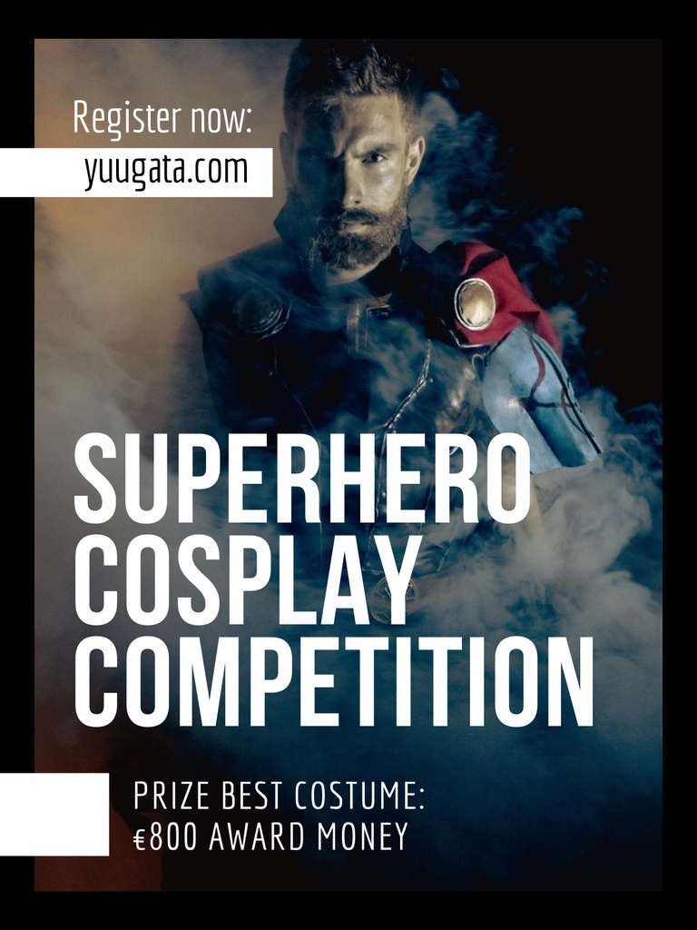 Designvorlage Phenomenal Superhero Cosplay Challenge Announcement für Poster US