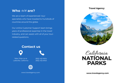 Travel Tour Offer to California National Park Brochure 11x17in Bi-fold Šablona návrhu