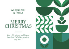 Christmas and New Year Wishes with Leaf Pattern