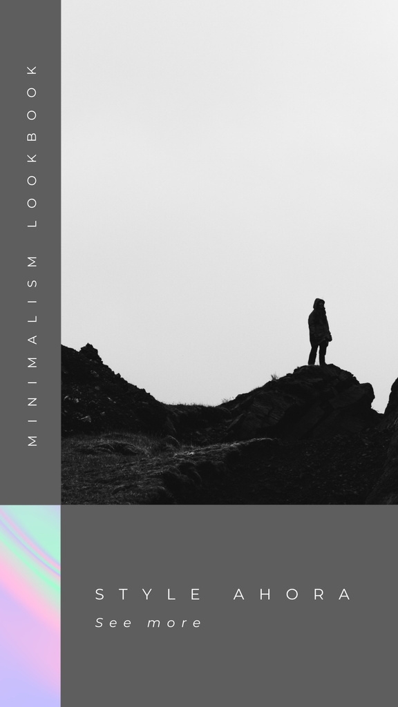 Minimalism lookbook Ad with Man on the rock Instagram Story Design Template