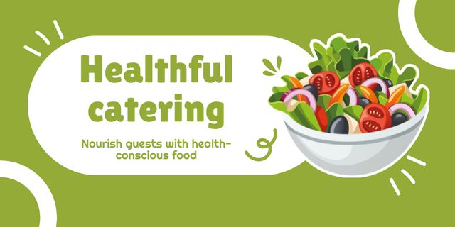 Smart Plate Catering Service with Healthful Meals Twitter Design Template