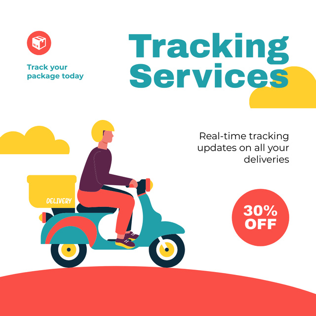 Delivery and Tracking Services Promotion Instagram Šablona návrhu