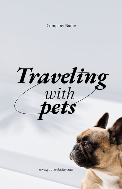 Pet Travel Guide Ad with  Bulldog Flyer 5.5x8.5in Design Template