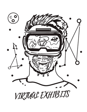Designvorlage Virtual Exhibits Ad für T-Shirt