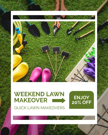 Platilla de diseño Enjoy Discount on Lawn Makeover Instagram Post Vertical