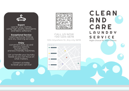 Platilla de diseño Cleaning and Care Services in Laundry Brochure