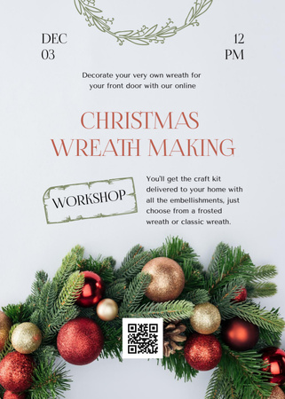 Christmas Wreath Making Announcement Invitation – шаблон для дизайну
