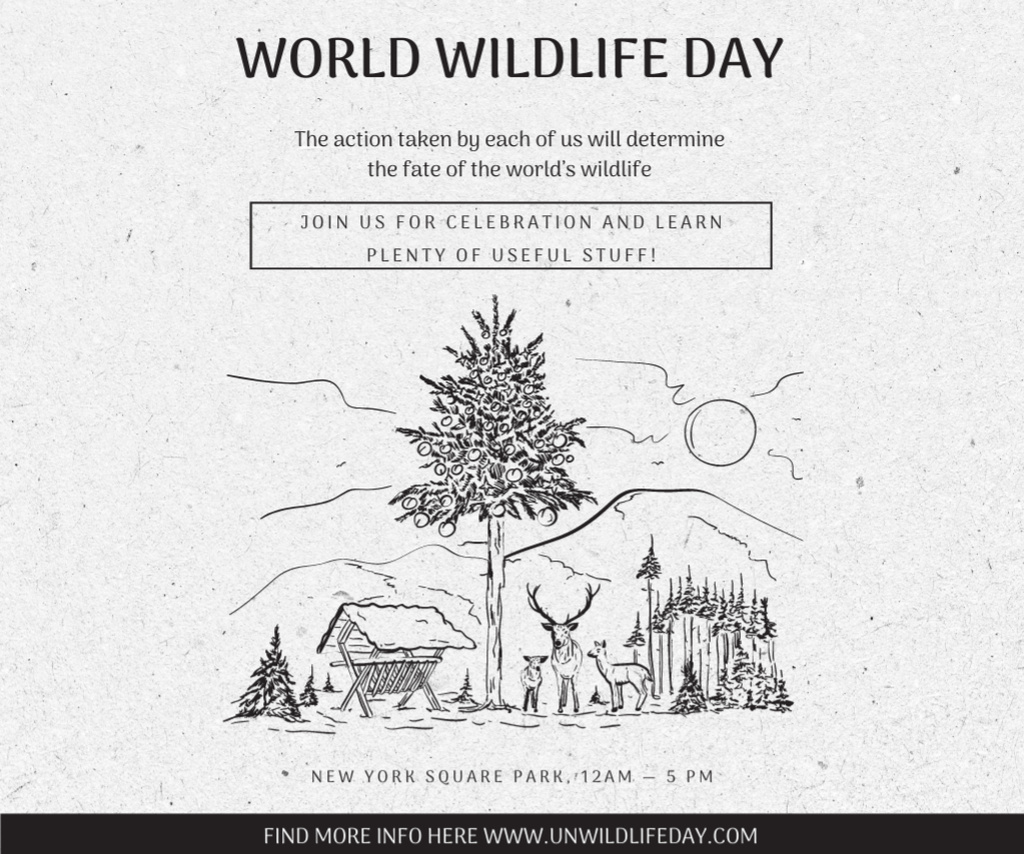 Wildlife Day Event Invitation Medium Rectangle Design Template