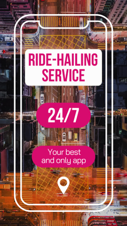Plantilla de diseño de ride-hailing service aplicación móvil TikTok Video 