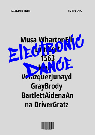 Designvorlage Electronic Dance And Party Announcement in Graffiti Style für Flyer A5