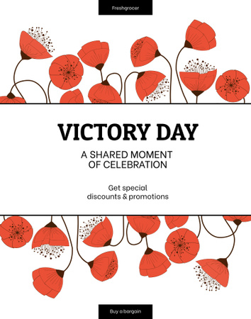 Victory Day Celebration Announcement Poster 22x28in Design Template