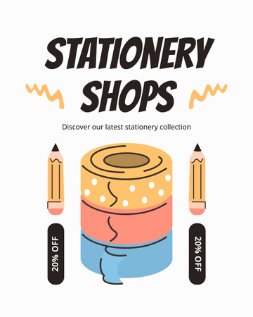 Platilla de diseño Discount On Latest Stationery Collection Instagram Post Vertical