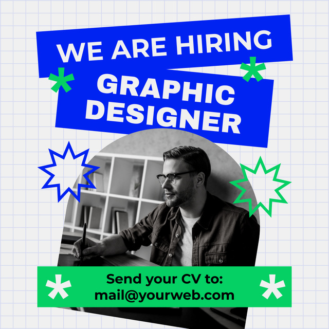 Designvorlage Apply to Position of Graphic Designer für LinkedIn post