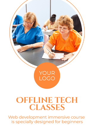 Tech Classes Ad Poster 28x40in Design Template