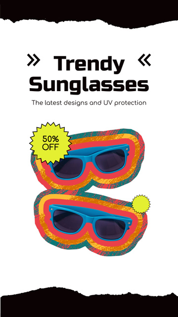 Designvorlage Vivid Collection of Trendy Glasses at Discount für Instagram Video Story