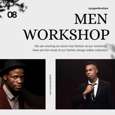 Men's Workshop Services to Create Stylish Collections Instagram Design Template