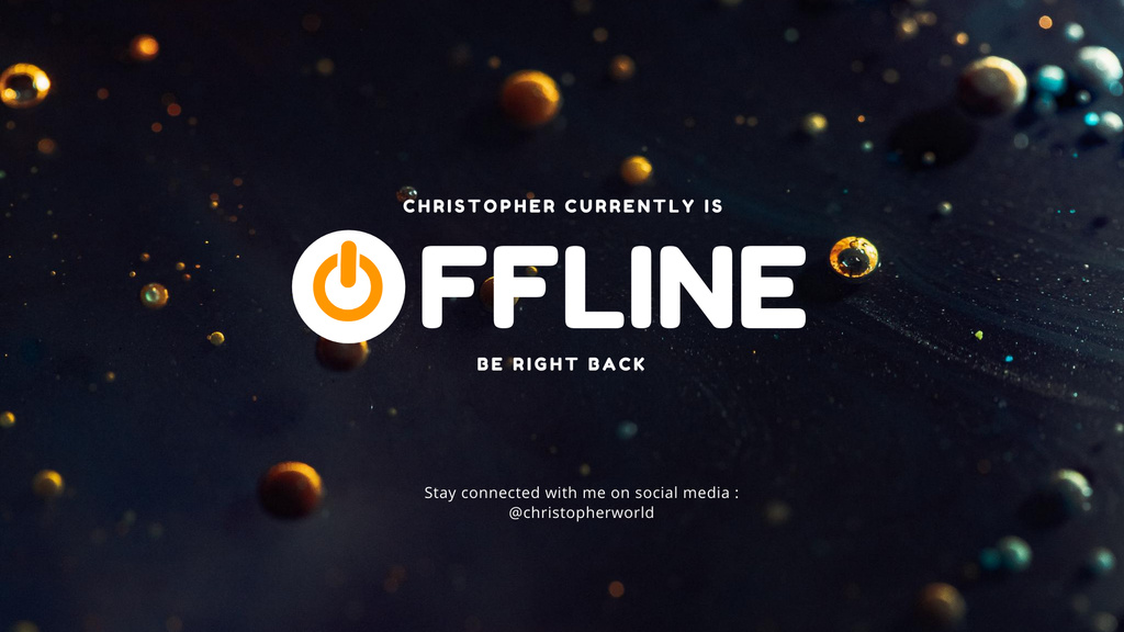 Designvorlage Offline Now, Be Right Back für Twitch Offline Banner