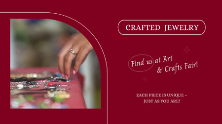 Modèle de visuel Salon des bijoux artisanaux avec annonce de colliers - Full HD video