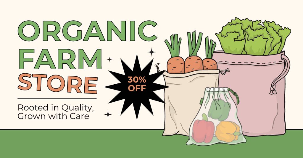 Organic Farm Store Offers Facebook AD Šablona návrhu
