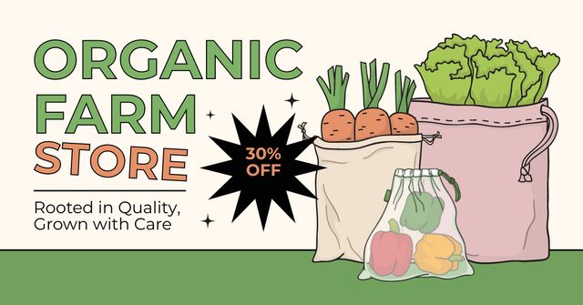 Organic Farm Store Offers Facebook AD tervezősablon