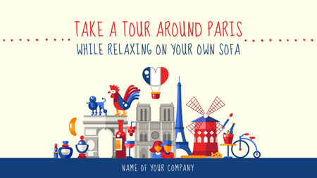 Tour Around Paris Youtube Thumbnail Design Template