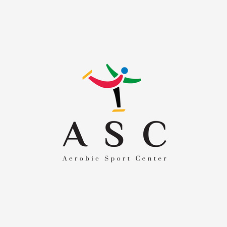 Ad for Aerobics Sport Center With Emblem Logo 1080x1080px Design Template